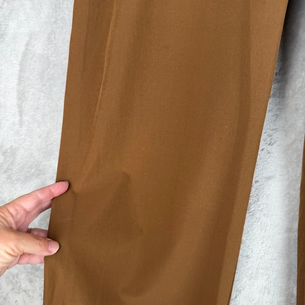 Alo Yoga Pursuit Trouser Brown Toasted Almond Wide Leg Pleated Pants Women small